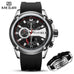 Sport Business Chronograph Silicone Strap Quartz Mens Watches