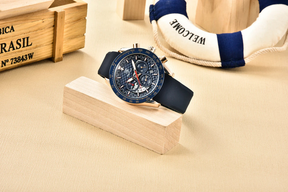 Leather Strap Luxury Waterproof Sport Quartz Hombre