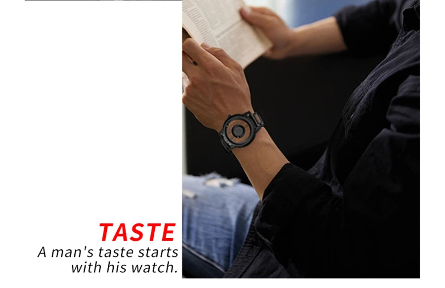EUTOUR Men's Wood Magnetic Ball Watches