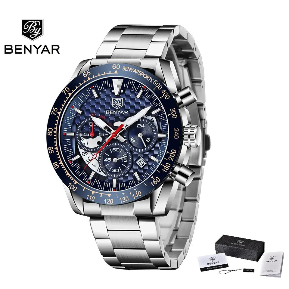 Leather Strap Luxury Waterproof Sport Quartz Hombre